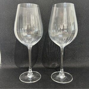 Bohemian Optic Wine Glasses 10 1/4” Vintage Beautiful Singing Light